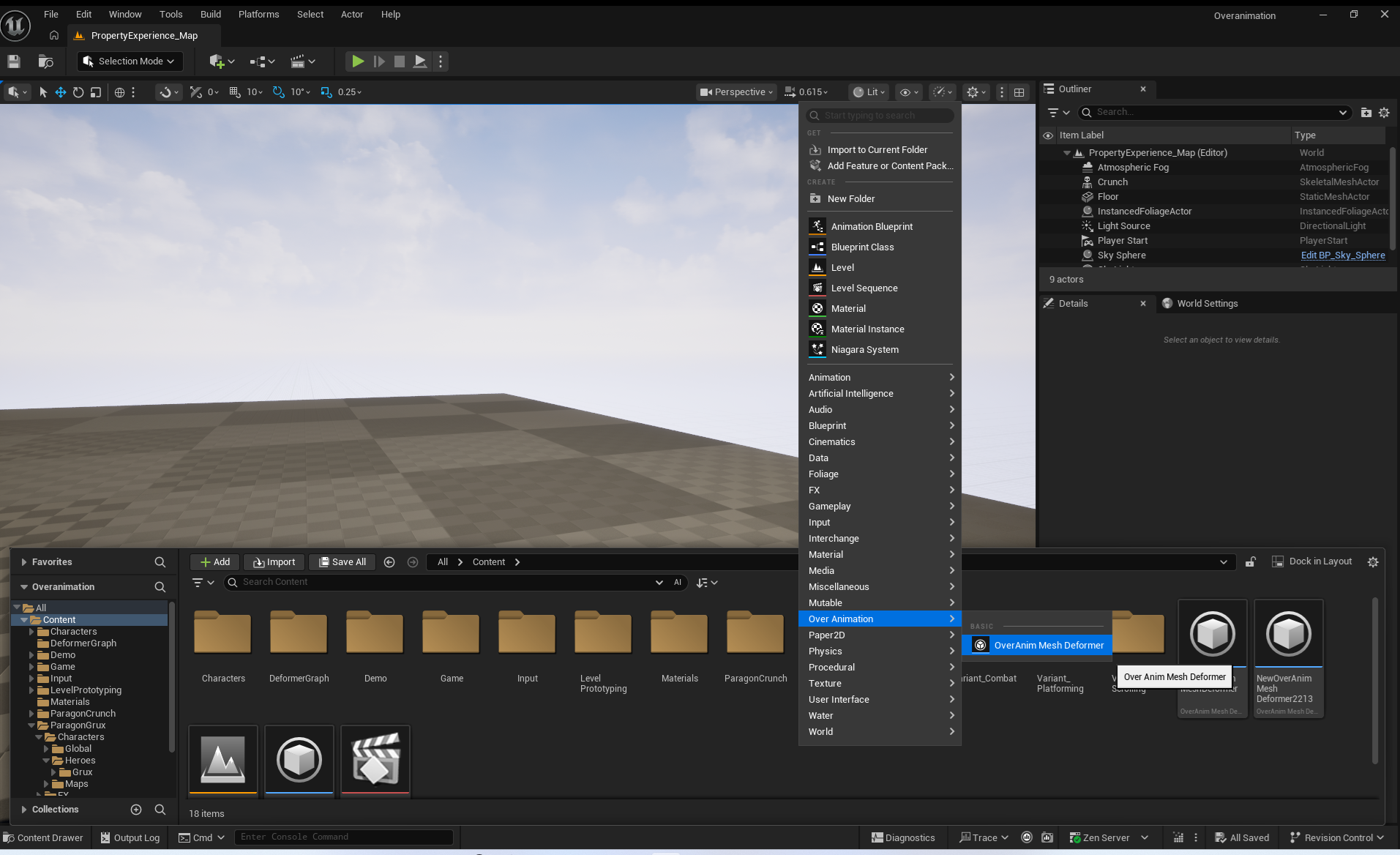 Create an OverAnim Mesh Deformer asset
