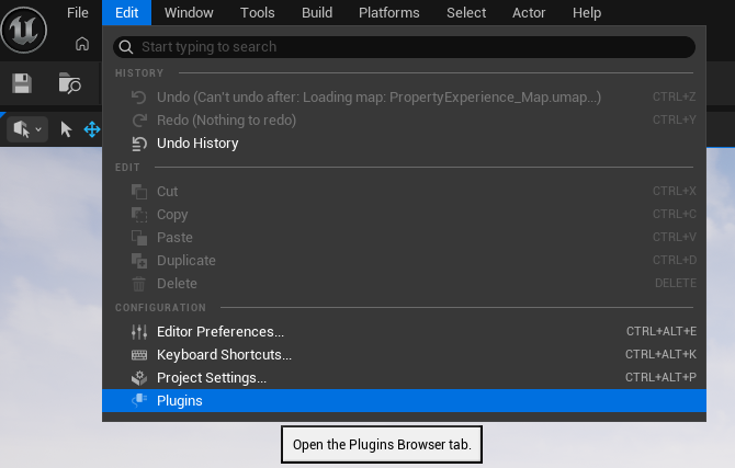 Open the Plugin Browser from the Edit menu