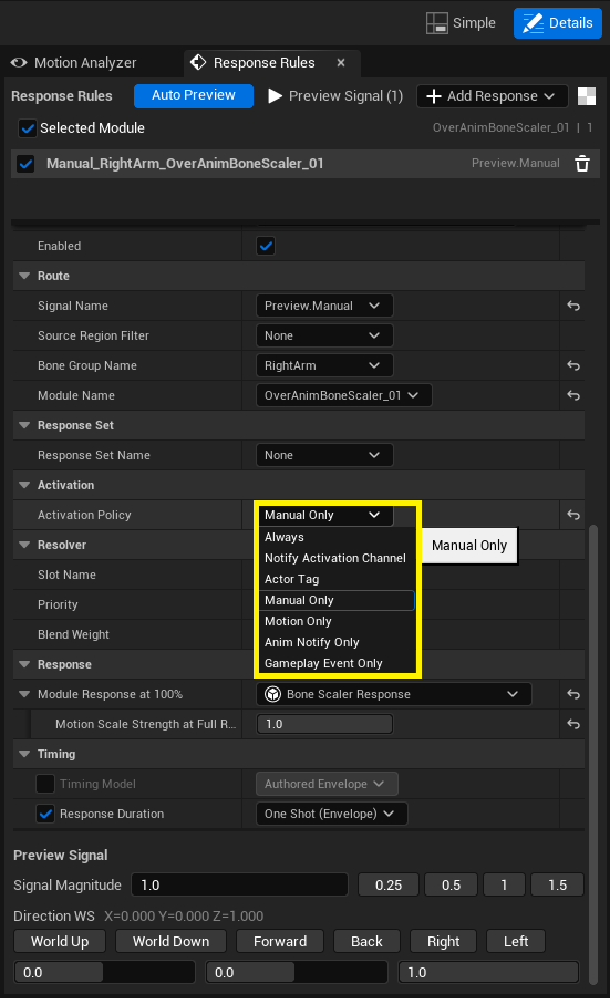 Configuring a Response Rule's Activation Policy